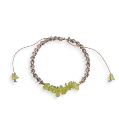 Alternate image for Artisan-Made Green Quartz Macrame Bracelet in Grey Hues Spring Candy