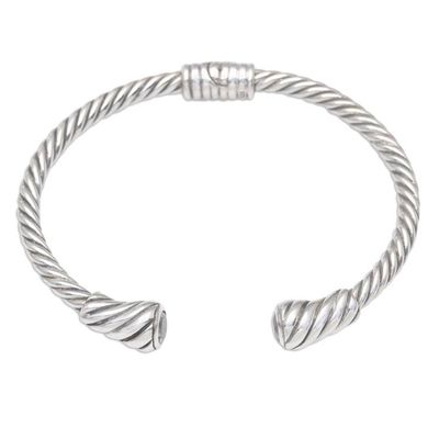 Alternate image for Twisted Sterling Silver Cuff Bracelet with Blue Topaz Precious Twist