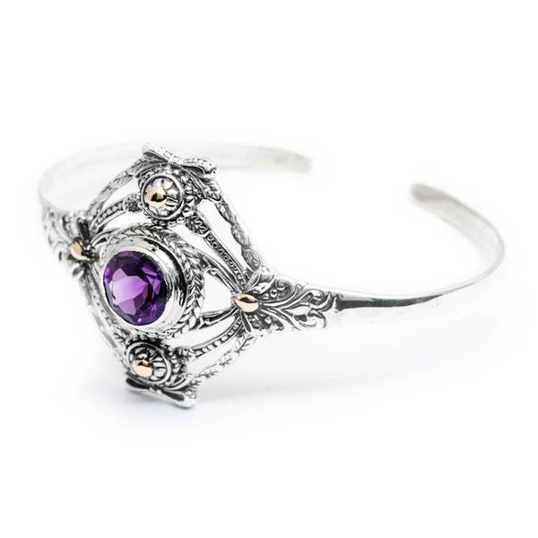 Alternate image for Spring-Inspired Faceted One-Carat Amethyst Cuff Bracelet Wise Paradise