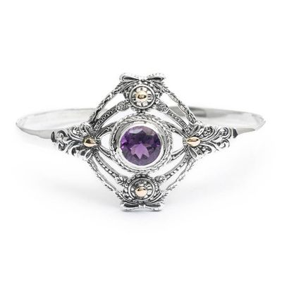 Alternate image for Spring-Inspired Faceted One-Carat Amethyst Cuff Bracelet Wise Paradise