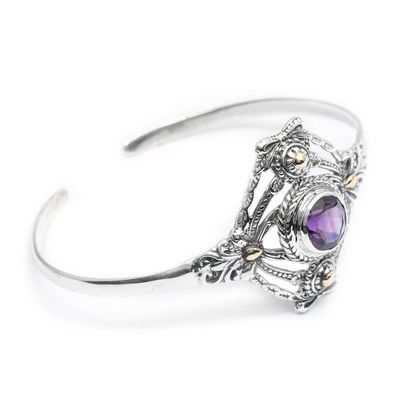 Alternate image for Spring-Inspired Faceted One-Carat Amethyst Cuff Bracelet Wise Paradise