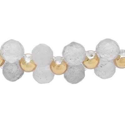 Alternate image for Gold-Accented Adjustable Rainbow Moonstone Beaded Bracelet Moon Splendor
