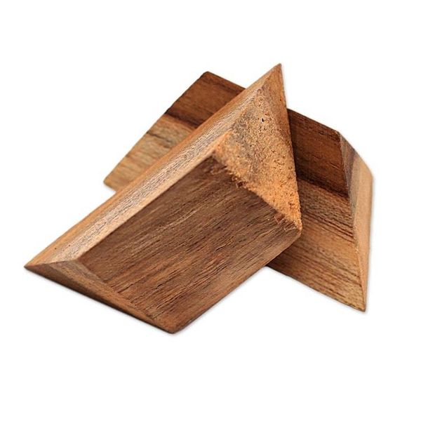 Alternate image for Handcarved Teak Wood Pyramid Puzzle from Java Enchanting Pyramid