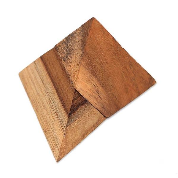 Alternate image for Handcarved Teak Wood Pyramid Puzzle from Java Enchanting Pyramid