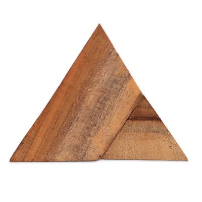 Alternate image for Handcarved Teak Wood Pyramid Puzzle from Java Enchanting Pyramid