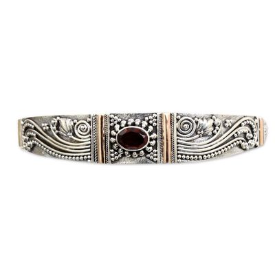 Alternate image for Gold Accent Sterling Silver Garnet Cuff Paradise