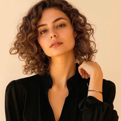 Alternate image for Gold-Accented Garnet Bracelet with Recycled Glass Pendant Be Fiery