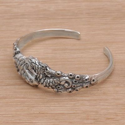 Alternate image for Indonesia 925 Sterling Silver Seahorse Cuff Bracelet Seahorse Family
