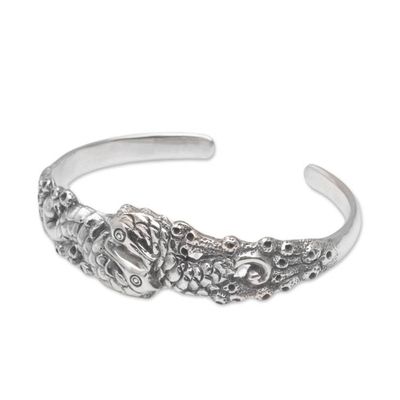 Alternate image for Indonesia 925 Sterling Silver Seahorse Cuff Bracelet Seahorse Family
