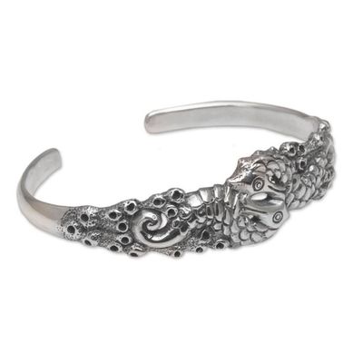 Alternate image for Indonesia 925 Sterling Silver Seahorse Cuff Bracelet Seahorse Family
