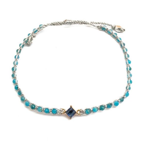 Alternate image for Eco-Friendly Apatite Bracelet with Recycled Glass Pendant Be Mindful