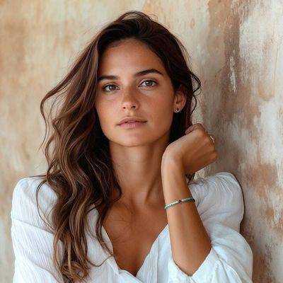 Alternate image for Eco-Friendly Apatite Bracelet with Recycled Glass Pendant Be Mindful