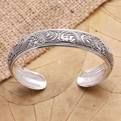 Primary image for Sterling Silver Cuff Bracelet Enchanted Ivy