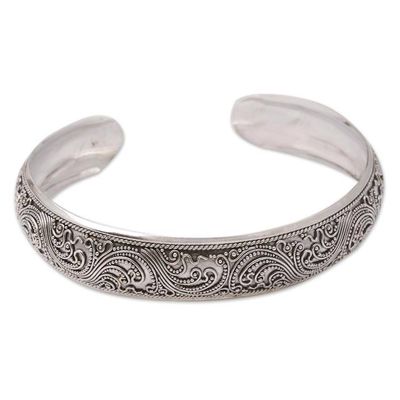 Alternate image for Sterling Silver Cuff Bracelet Enchanted Ivy