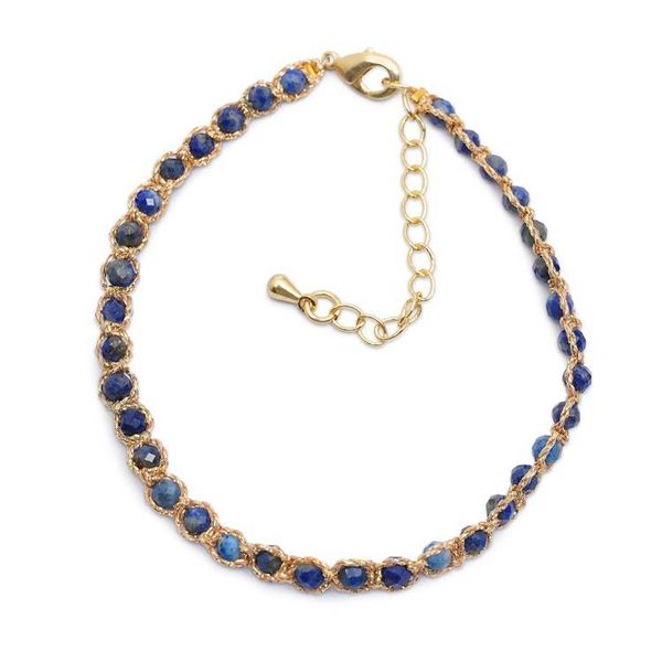 Alternate image for Macrame Bracelet with Tigers Eye Gems and Gold-Plated Clasp Blissful Charm