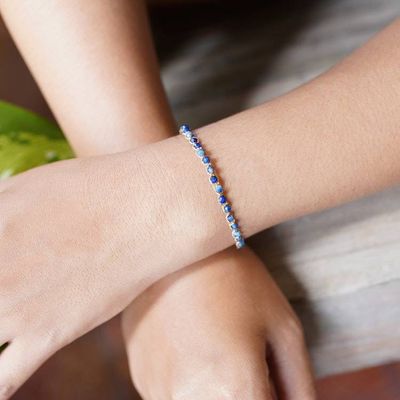 Alternate image for Macrame Bracelet with Tigers Eye Gems and Gold-Plated Clasp Blissful Charm