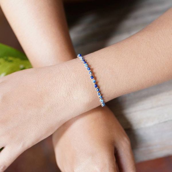 Alternate image for Macrame Bracelet with Tigers Eye Gems and Gold-Plated Clasp Blissful Charm