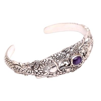 Alternate image for Dragon-Themed Amethyst Cuff Bracelet from Bali Blazing Basuki