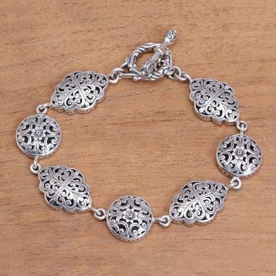 Primary image for Vine Pattern Sterling Silver Link Bracelet from Bali Ubud Garden
