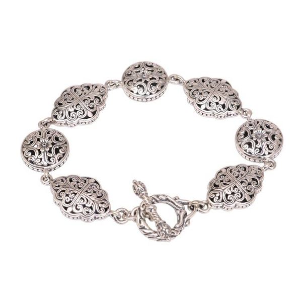 Alternate image for Vine Pattern Sterling Silver Link Bracelet from Bali Ubud Garden