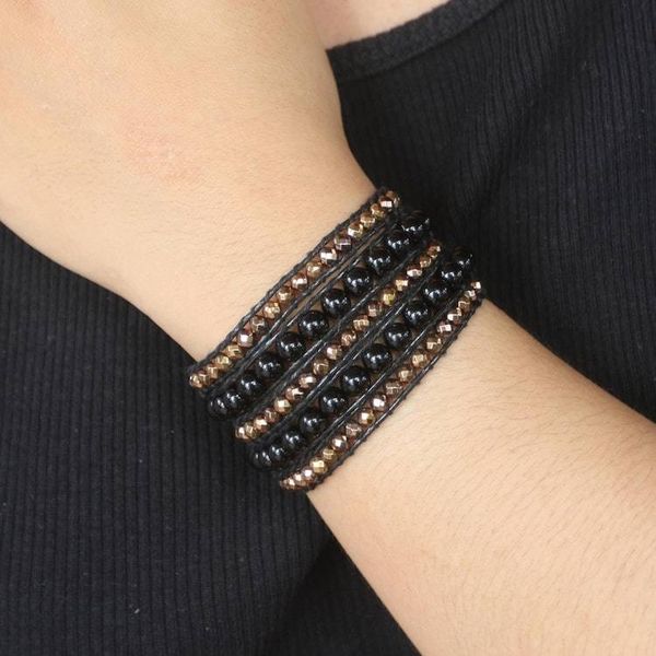 Alternate image for Handmade Onyx and Hematite Wrap Bracelet from Bali Afternoon Eclipse