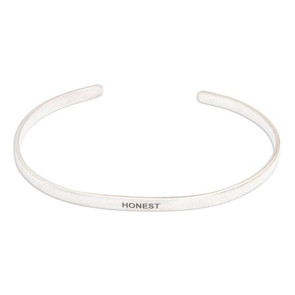 Alternate image for Polished Minimalist Sterling Silver Honest Cuff Bracelet Your Honesty