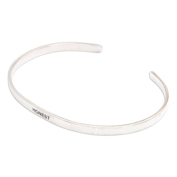 Alternate image for Polished Minimalist Sterling Silver Honest Cuff Bracelet Your Honesty