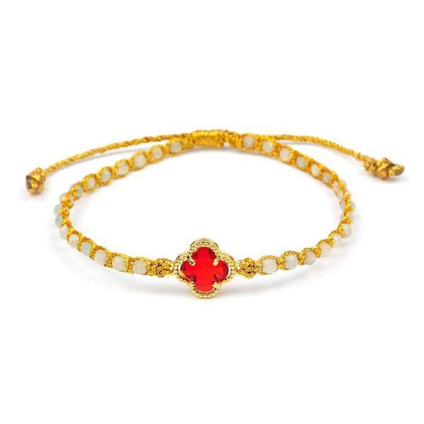 Alternate image for Floral 18k Gold-Accented Aquamarine Recycled Glass Bracelet Flower of Passion