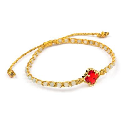 Alternate image for Floral 18k Gold-Accented Aquamarine Recycled Glass Bracelet Flower of Passion