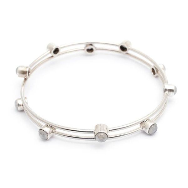 Alternate image for Sterling Silver Rainbow Moonstone Bracelet Indonesia Orchid Twist in White