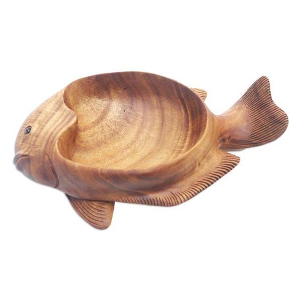 Alternate image for Artisan Carved Wood Fish Catchall Faithful Fish