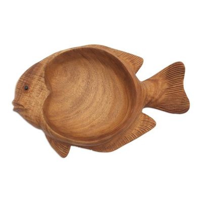 Alternate image for Artisan Carved Wood Fish Catchall Faithful Fish