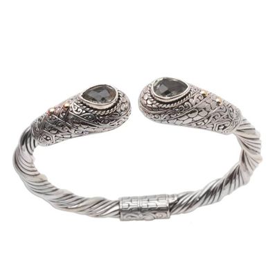 Alternate image for Gold-Accented Prasiolite Cuff Bracelet from Bali Twin Tears