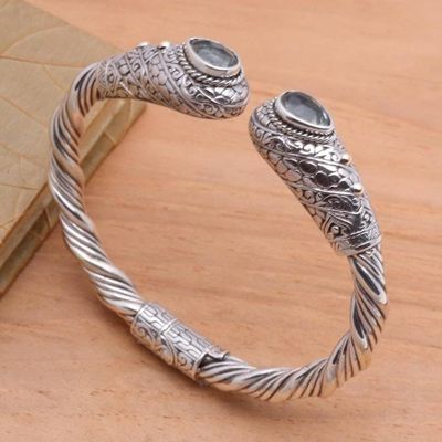 Alternate image for Gold-Accented Prasiolite Cuff Bracelet from Bali Twin Tears