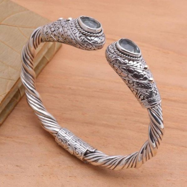 Alternate image for Gold-Accented Prasiolite Cuff Bracelet from Bali Twin Tears