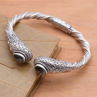 Alternate image for Gold-Accented Prasiolite Cuff Bracelet from Bali Twin Tears