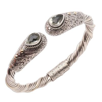 Alternate image for Gold-Accented Prasiolite Cuff Bracelet from Bali Twin Tears