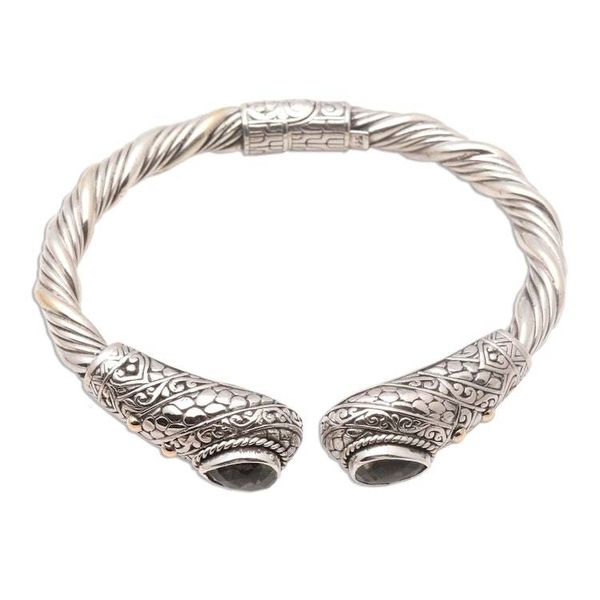 Alternate image for Gold-Accented Prasiolite Cuff Bracelet from Bali Twin Tears