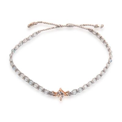 Alternate image for Handmade Aquamarine Pendant Bracelet with Golden Accents Inner Heaven