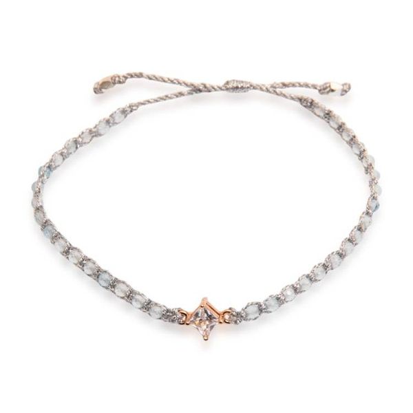 Alternate image for Handmade Aquamarine Pendant Bracelet with Golden Accents Inner Heaven