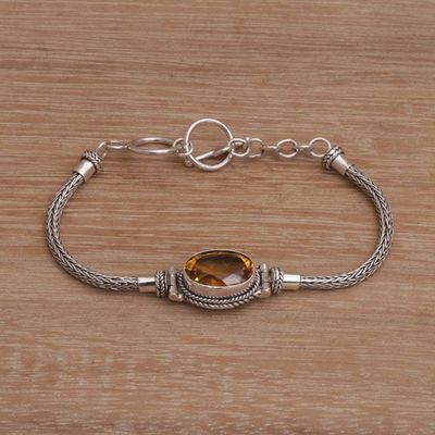 Alternate image for Sterling Silver Citrine Pendant Bracelet Center Stage in Yellow
