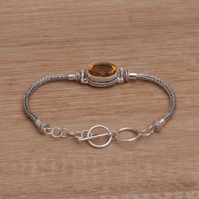 Alternate image for Sterling Silver Citrine Pendant Bracelet Center Stage in Yellow