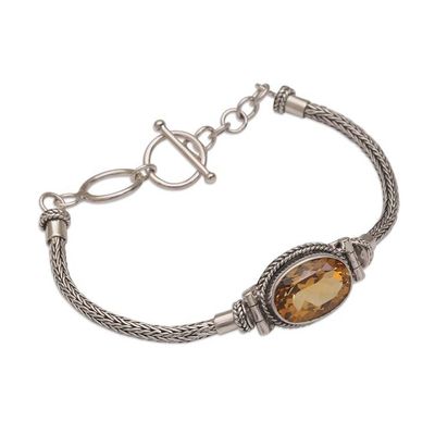 Alternate image for Sterling Silver Citrine Pendant Bracelet Center Stage in Yellow