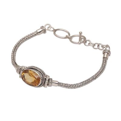 Alternate image for Sterling Silver Citrine Pendant Bracelet Center Stage in Yellow