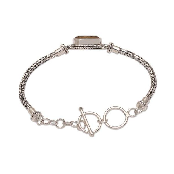 Alternate image for Sterling Silver Citrine Pendant Bracelet Center Stage in Yellow