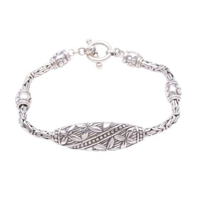 Alternate image for Floral Sterling Silver Pendant Bracelet from Bali Flower Panel