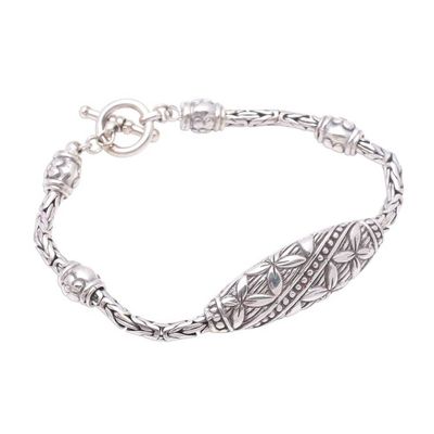 Alternate image for Floral Sterling Silver Pendant Bracelet from Bali Flower Panel