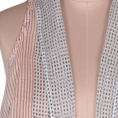 Alternate image for Block Printed Cotton Silk Blend Vest Mumbai Joy