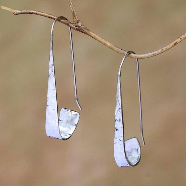 Alternate image for Curling Modern Sterling Silver Drop Earrings from Bali Contemporary Curls