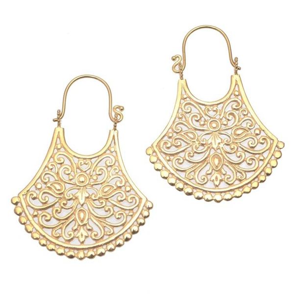 Alternate image for Openwork 18k Gold Plated Brass Drop Earrings from Bali Alam Bali
